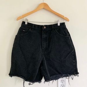 Vintage Black High waisted Denim Cutoff Shorts